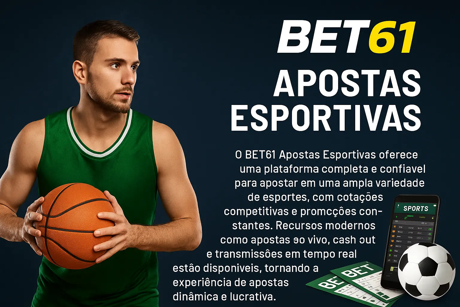 Apostas esportivas no cassino online BET61